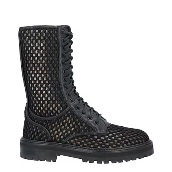 Jimmy Choo of London Black Leather and Mesh Cora calf length boots EU 39.5 US9.5 - Picture 1 of 7